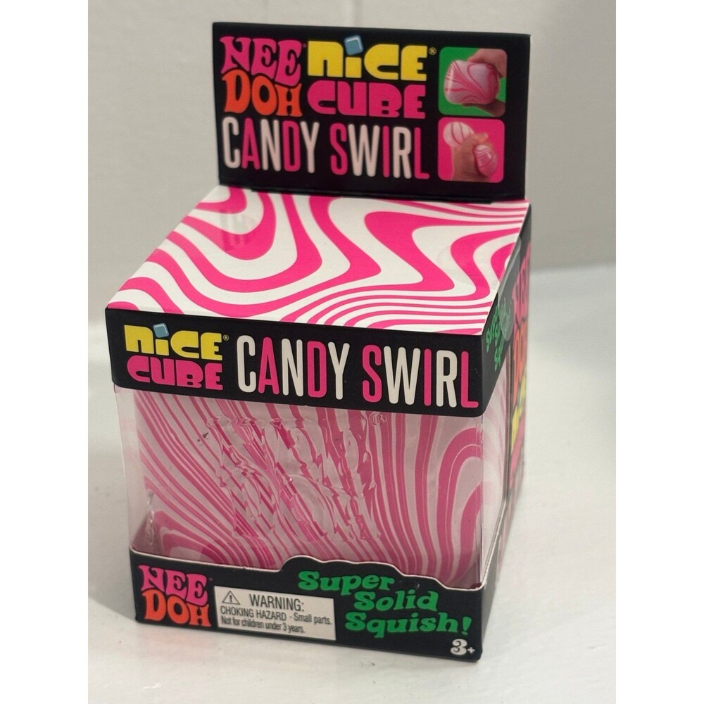 NeeDoh Nee Doh Super Solid Squish Candy Swirl Cube Fidget Toy NEW Christmas